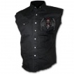 Chemise homme gothique sans manche avec Totem dmoniaque et crane ail