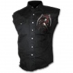 Chemise homme gothique sans manche  doigt de la mort avec faux et sablier