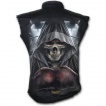 Chemise homme gothique sans manche à squelette avec médaille et gants de boxe