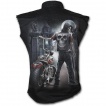 Chemise homme sans manche avec biker squelette et moto démoniaque