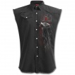 Chemise sans manche homme noire avec loups et Ankh