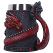 Chope  bire  dragon oriental rouge enroul (16cm)