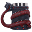 Chope  bire  dragon oriental rouge enroul (16cm)