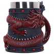 Chope  bire  dragon oriental rouge enroul (16cm)