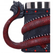 Chope  bire  dragon oriental rouge enroul (16cm)