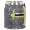 Chope à bière en forme de casque de chevalier croisé (17cm)
