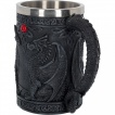 Chope à bière médiévale à dragons en face à face