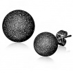 Clous d'oreilles  boules noires sables