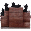 Collection de 36 figurines chats noirs avec dcor maison de sorcire