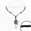 Collier avec hache, couteau, croix et tte de mort