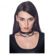 Collier chocker noir à coeur et chaines