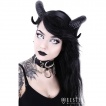 Collier choker à chaines, anneau et lune IRON MOON - Restyle