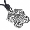 Collier cuir avec aigle sur ecusson amricain avec ancres marine