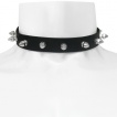 Collier cuir petites pointes mtal
