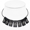 Collier gothique à bandes de cuir avec croix