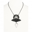 Collier  lune noire et papilloin de nuit - Restyle