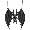 Collier style maléfique à ailes de démon, cornes et pentacle - Restyle