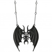 Collier style maléfique à ailes de démon, cornes et pentacle - Restyle