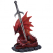 Coupe papier / ouvre-lettre à Dragon rouge feu posé sur une roche (16,5cm)