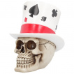 Crâne avec chapeau haut de forme style casino (20cm)