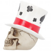 Crâne avec chapeau haut de forme style casino (20cm)