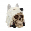Crane de guerrier à capuche tête de loup