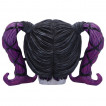 Crâne déco femme mystique à cheveux noirs et violets (19,5cm)