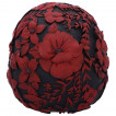 Crâne gothique sombre à feuilles et fleurs rouges sang (19cm)