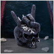 Crâne punk-rock faisant le signe des cornes du diable (17,5cm)