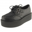 Creepers femme en cuir noir - Industrial Punk