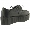 Creepers femme en cuir noir - Industrial Punk