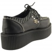 Creepers femme goth-rock noires ZIPPER - Industrial Punk