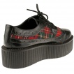 Creepers femme gothiques tartan rouge - Industrial Punk