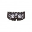 Culotte gothique Jawbreaker noire  imprim style floral mexicain avec dentelle