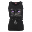 Débardeur femme à chat noir à pentagramme