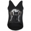 Débardeur femme gothique avec chat noir à ailes et dents de vampire