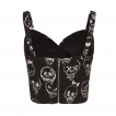 Dbardeur Femme gothique-rock Voodoo Vixen noir  cranes blancs