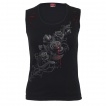 Débardeur femme à griffures avec rose noire et serpent