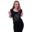 Débardeur femme à griffures avec rose noire et serpent