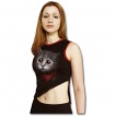 Dbardeur femme noir avec chat attendrissant  foulard et yeux rouges