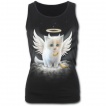 Débardeur gothique femme avec chat blanc en ange