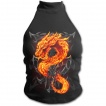 Débardeur gothique femme à épaules nues avec dragon de flamme