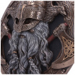 Dcoration murale Guerrier viking barbu  casque et haches croises  (27cm)