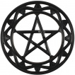 Dcoration murale pentacle / pentagramme noir en bois (30cm)