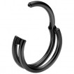 Double anneau Titane noir à charnière clicker (lèvre, nez, oreille...)