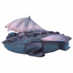 Dragon bleu endormi avec son nouveau-né (20,3cm)