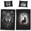 Drap housse double face (200x135cm) avec meute de loup et attrape rêve + 1 taie d'oreiller UK