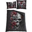 Housse de couverture SKULLS N' ROSES double face (200x200cm) + 2 taies d'oreiller