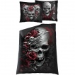 Housse de couverture SKULLS N' ROSES double face (135x200cm) + 2 taies d'oreiller UK et EU