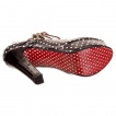 Escarpins compenss rockabilly noir et rouge  pois - Banned